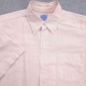 Mercer & Sons Shirt Mens 15.5 Oxford Button Down Pink White University Stripe